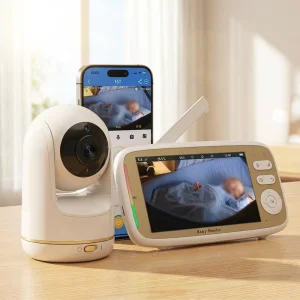 Dual Mode Baby Monitor Private Protocol AES 5 Inch 720P Remote Pan Tilt Auto Whistle Reduction Night Vision Baby Monitor Wifi