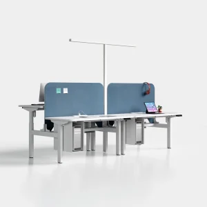Dual Motor Electric Sit-Stand Desk Smart White Workstation with APP Control Height Adjustable Office Computer Stand