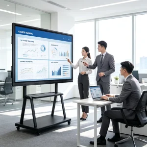 Dual OS Smart Meeting Board 55 110 Inch 4K LCD Multi Touch Display Support Wireless Screen Cast Intelligent Writing for Office