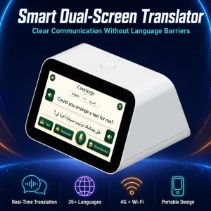 Dual-Screen Language Translator with 35+ Languages, 4G, Wi-Fi, Real-Time Voice Translation, and 3000mAh Battery