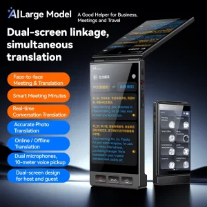 Dual-Screen Mini Language Translator, 159 Languages, WiFi/Hotspot, Offline Voice Translation