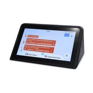Dual Screen Smart Translator 7 Inch Android Display Battery Speaker Desktop Airport Hotel Restaurant Retail Meeting Room Mall Shop