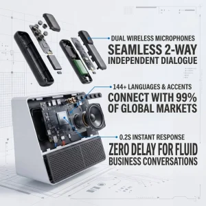 Dual Screen Two Way AI Translator 7Inch Voice Recorder Speech to Text Instant Translation Device Conference Integration Android