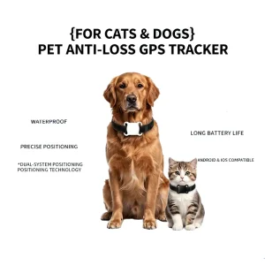 Dual-System Pet Anti-Lost GPS Tracker IP67 Waterproof Mini Locator for Dog Cat 365 Days Battery Life Free Collar Included