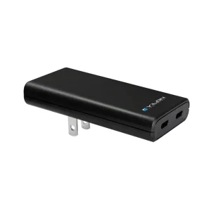 Dual Type C Wall Charger PD GaN Chargers 65W Foldable US Plug Slim Fast Travel Chargers with Replaceable UK, EU and AU Plugs