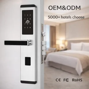 Durable Polished Stainless Steel Wood Door Security Lock Keyless Access Control System App & Cloud Anti Theft 35 75mm Thickness