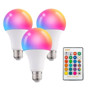 High-Quality E26/E27/B22 RGB Remote-Controlled LED Smart Bulbs for Residential Use, Wholesale at Low Prices