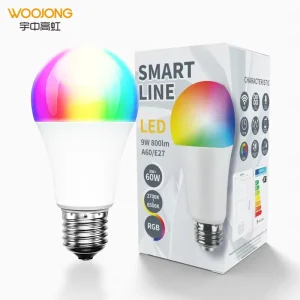 RGB LED Bulb with E26/E27 Base, Smart AC Power, Dimmable, 2700K-5000K Color Temperature, 3-Year Warranty