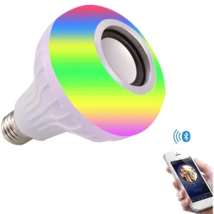E26 E27 Base RGB Multicolor Remote-Controlled Wireless LED Smart Bulb with Speaker