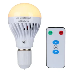 Portable E27/B22 Rechargeable Emergency LED Light Bulb, Dimmable Magic Bulb with Remote Control