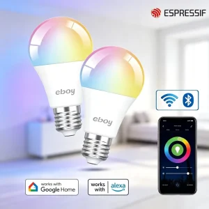 E27 B22 A70 RGBCW 11W 1055LM ESP Wi-Fi App-Controlled Dimmable LED Bulb for Alexa and Google Smart Home