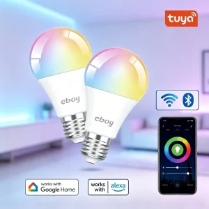 E27 B22 A72 RGBCW 14W 1521LM Tuya WiFi Dimmable LED Smart Bulb with App Control, Compatible with Alexa and Google, for Home