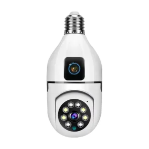 E27 Bulb Smart Wifi Camera Dual Lens 1080P Network 360 PTZ Security Camera Human Tracking Night Vision Motion Detection