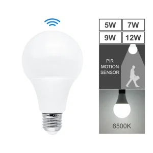 Smart LED Motion Sensor Bulb E27/E26, Sensing Distance, for Corridor and Bathroom Lighting, Energy-Saving