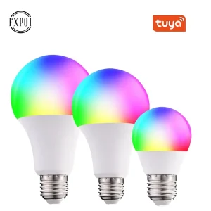 Customizable Smart Dimmable 15W RGB LED Light Bulb with E27/E26/B22 Bases and Remote Control