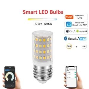 E27 E26 LED Light Bulb, 4W, 400 lm, Dimmable, 2700K–6000K, Flicker-Free, Compatible with Alexa, Echo, Google Home, Wi-Fi, and Voice Control