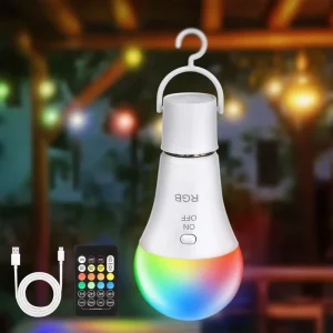 Wholesale E27 Rechargeable Light Bulb, Modern LED RGB Emergency Bulb, Push-Button Dimmable, 7W, 3CCT, White, Smart, Suitable for Bedrooms and Living Rooms