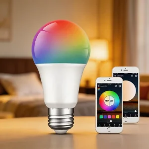 Hot-Selling Modern Tuya App-Controlled E27 Smart LED Bulb with WiFi Mode Switching for Home Lighting, Warm White CCT, PC Body