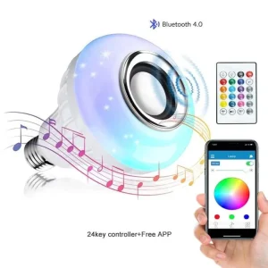 Wireless Speaker Remote-Controlled Smart Music-Playing Color-Changing E27 RGB LED Light Bulb