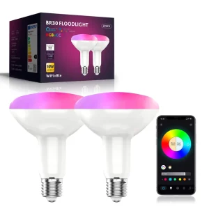 Smart E27 RGB LED Bulb, High-Power 9W/15W, Wireless Remote Control, RoHS Certified, PC Plastic Reflector, AC-Powered, E14/B22 Bases