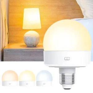 E27 RGB Smart LED Light Bulb, Battery-Powered and Rechargeable, with Remote Control, DC 5V Power Supply, for Residential Use