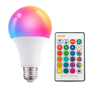 E27 Smart LED Bulb, RGB Dimmable Multicolor Light with Infrared Remote Control