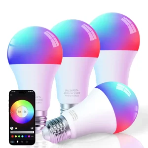E27 Smart Life Tuya App-Controlled Dimmable RGB + CCT Color-Changing 10W LED Smart Bulb Wi-Fi
