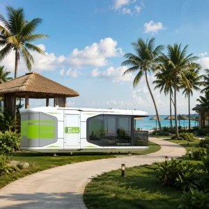 E5 Luxury Capsule House Prefab Modular Home Galvanized Steel Frame Smart System Glamping Campsite with Bathroom