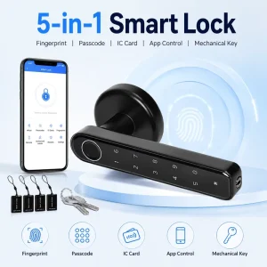 EBKN New Arrival Door Handle Lock Keyless APP Remote Control Ttlock Smart Lock with APP