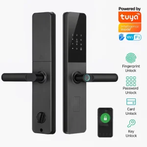 EBKN Security Digital Electric Handle Tuya Wifi Cerraduras Inteligentes Keys Fingerprint Door Smart Locks