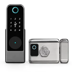 EBKN Tuya WiFi Door Lock Waterproof IP65 Aluminum Alloy Digital Fingerprint Outdoor Gate Lock Smart Rim Lock