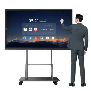 EDLA Certified Interactive Flat Panel 4K UHD 20 Point Touch IFPD Android OPS Smart Board with AI Camera