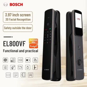EL800VF Smart Home Door Lock Aluminum Alloy WiFi Connectivity Visual Cat Eye Face Recognition Fingerprint Password Key