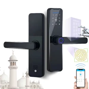 ES242f Electrical Keyless 5050 Code Password Biometric Fingerprint Smart Lock Security Automatic Smart Deadbolt Lock