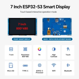 ESP32 S3 7 Inch 800*480 RGB TFT Display Touch Screen Ar duino LVGL WIFI BLe Uart Smart Module
