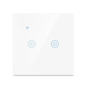 EU 1/2 Gang Smart Switch Work with WIFI Google Home Alexa Glass Penal Touch Control Light Switch Wifi Tuya 2 Way Smart Switch