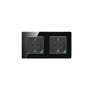 EU DE Standard Tuya WiFi Zigbee Smart Double Triple Sockets 230V Glass Voice Remote Control Power Wall Socket