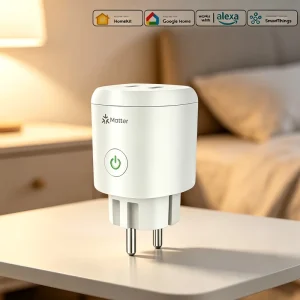 EU European Smart Plug 16A WiFi Socket Matter Compatible with Alexa Google Assistant Apple Home Voice Control Smart Home