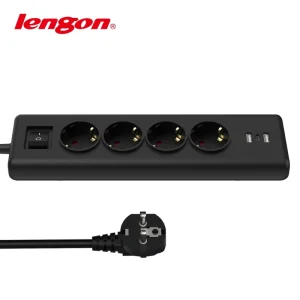 EU Smart Corner Electrical Power Socket3 Plug Socket With 2 USB 1type-c Horizontal Pop up 220-250V 50Hz 16A