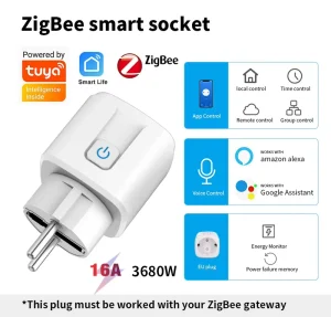 EU Smart Plug WiFi Zigbee Smart Socket 16 20A with Metering Compatibility Tuya Matter Cozylife APP