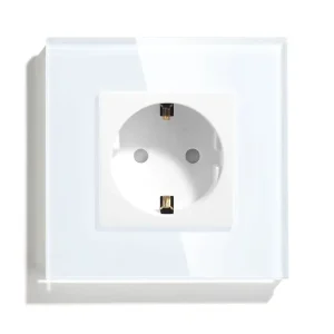 EU Standard 82mm Wall Socket with WiFi APP Control Google Alexa Smart Power Tabletop Socket Portable 16A Rated Current
