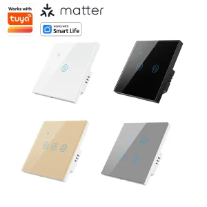 EU Standard Smart Light Switch Touch Panel Tuya WiFi Control PC Panel Compatible Wall-Mounted Switch Smart Home System App Voice