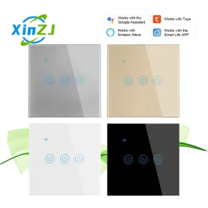 EU/UK Sensor Switch Electric Tuya Wall WIFI Glass Panel 3 Gang Touch Smart APP Remote Control Switches