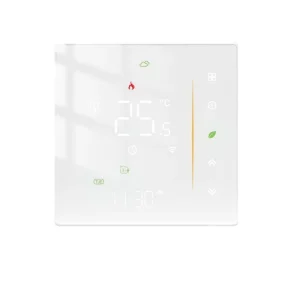 EU UK Smart Life Smart Home WiFi Thermostat with Touch Panel Glass PC Material Timer Function Device Sharing Temperature Control