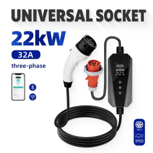 EV Charger AC 7kW Portable 11kW 22kW Type1 Type2 J1772 NACS GBT CCS1 CCS2 Smart WiFi Timer Adjustable IP65 Car Travel Custom