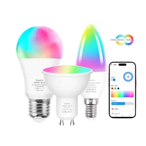 EWelink WiFi Zigbee Smart LED Light Bulb E27 GU10 E14, Alexa RGB Smart Bulb, AC 100–240V, Compatible with Alice and SmartThings