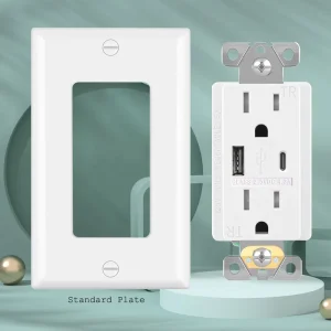 Easy Installation Power Wall Socket Outlet USA 15a 120v 4.2 a Usb Smart Sockets ul Listed