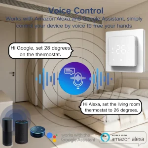 Eco Friendly Voice Remote Control Thermostat with 3D Design Weekly Programmable Electric Thermostat in Mall Apartment Hotel