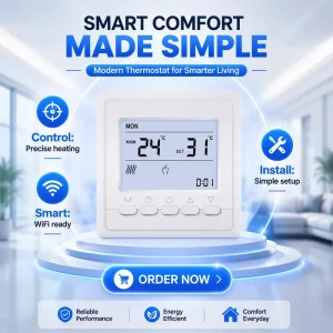Eco-friendly Weekly Programmable Key Thermostat for Smart Life Home Thermostat with 16A Electric Heating Wifi Thermostat