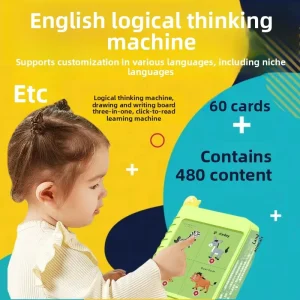 Educational Plastic Intelligent Thinking Vision Hearing Training System Electric Kids Talk Pad Flash Card Machine